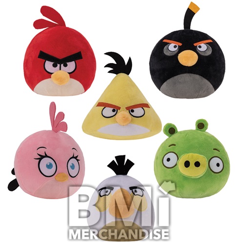 48PC 7-9INCH 100% LICENSED JUMBO ANGRY BIRDS PLUSH ASST CRANE KIT