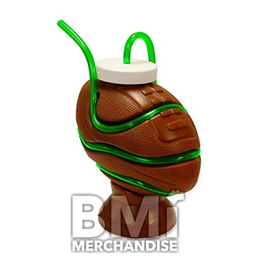 12 OZ FOOTBALL CRAZY STRAW TUMBLER