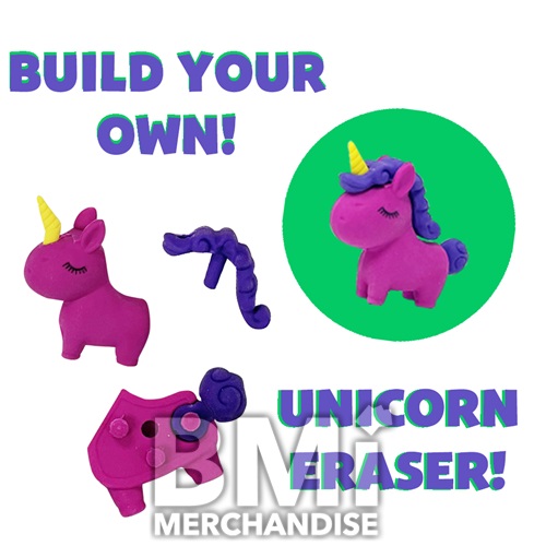 75 TICKET VALUE MINOR HANGING PRIZE KIT - UNICORN ERASERS - 48PC